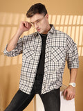 Men Winter Wear Spread Collar Check Shacket | CHKOKKO