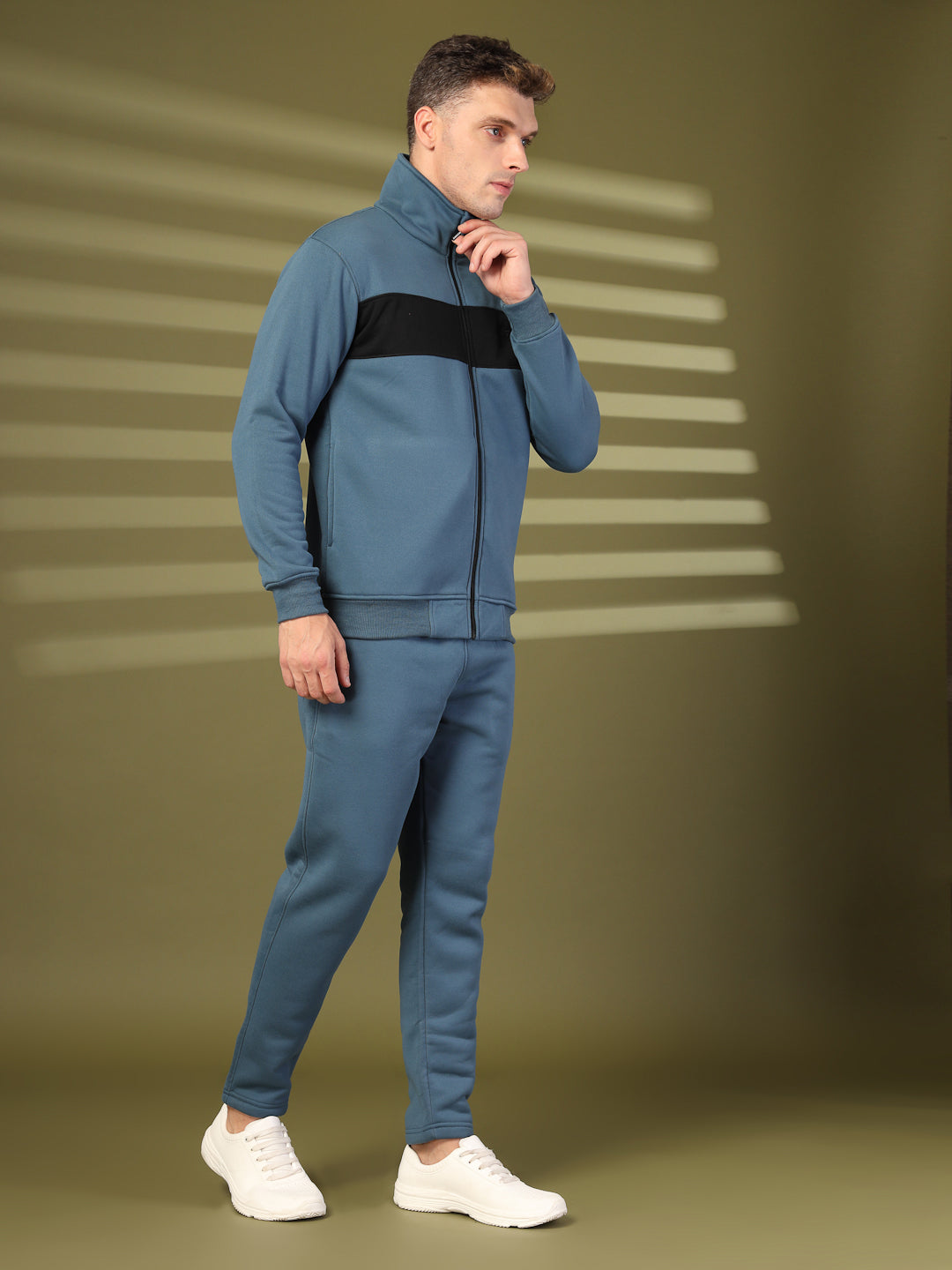 Men Indigo Black Winter Tracksuit | CHKOKKO
