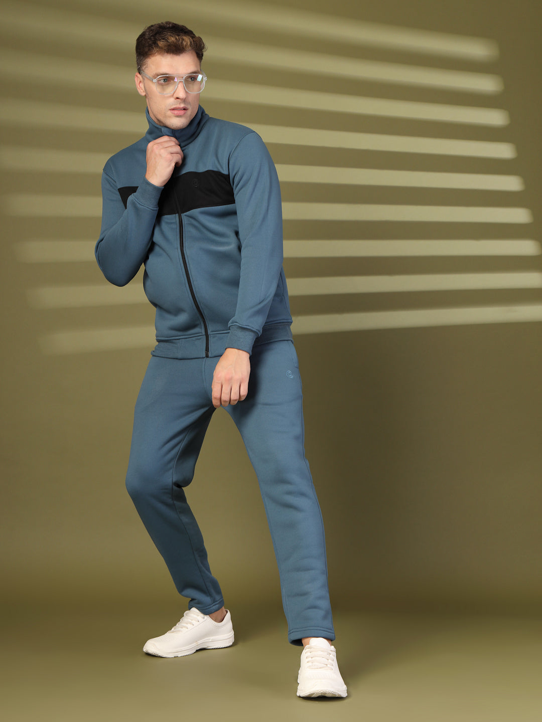 Men Indigo Black Winter Tracksuit | CHKOKKO