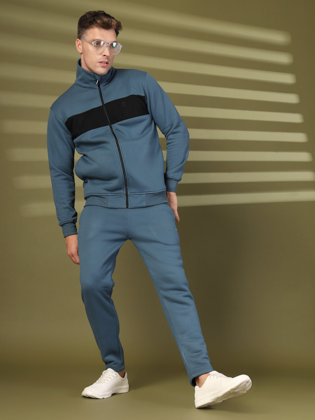 Men Indigo Black Winter Tracksuit | CHKOKKO