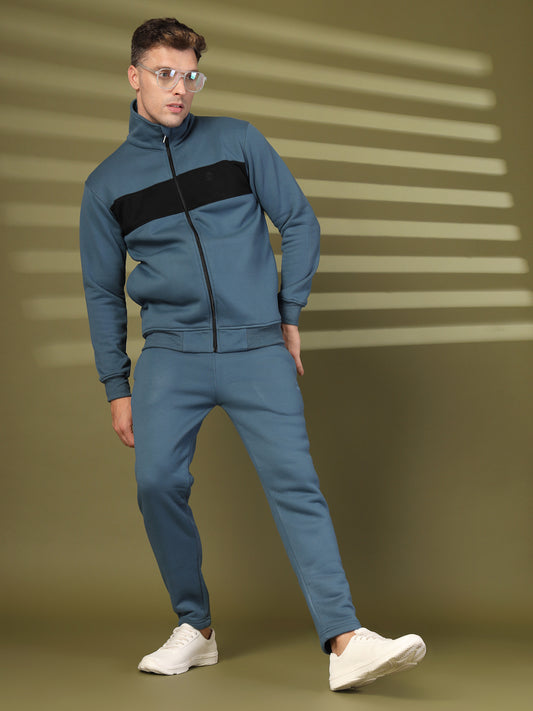 Men Indigo Black Winter Tracksuit | CHKOKKO
