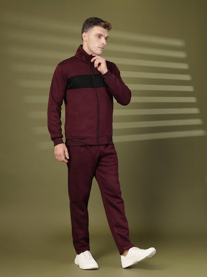 Men Wine Black Winter Tracksuit | CHKOKKO