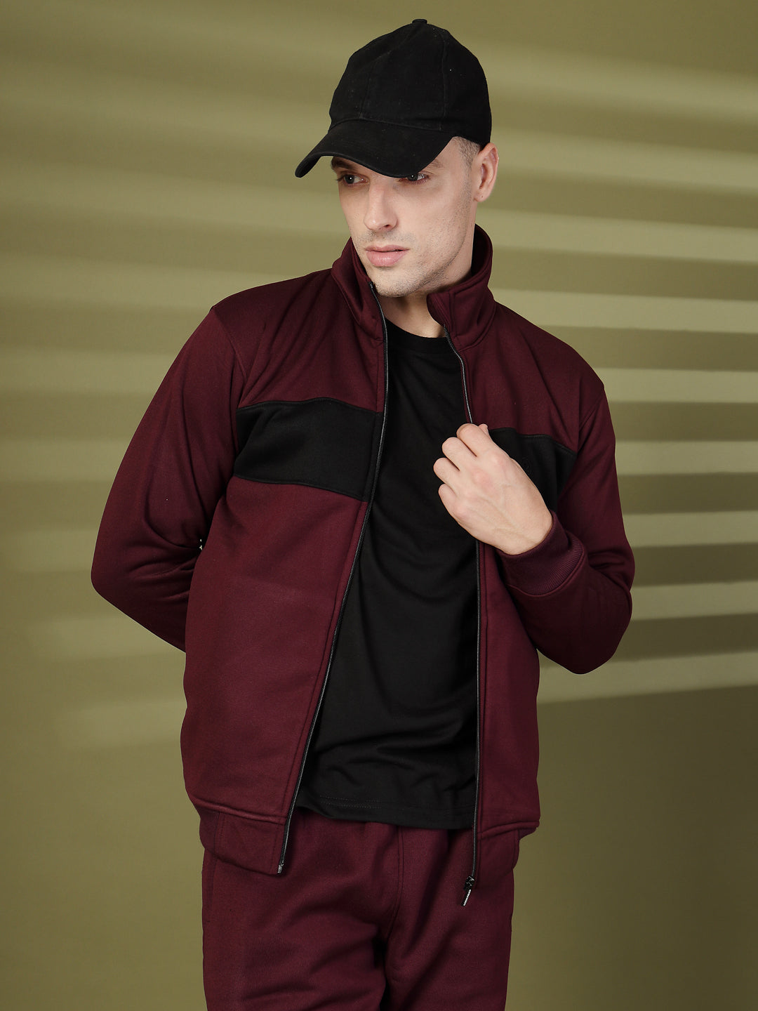 Men Wine Black Winter Tracksuit | CHKOKKO