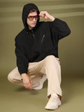 Men Winter Sports Oversized Windcheater Hooded Jacket