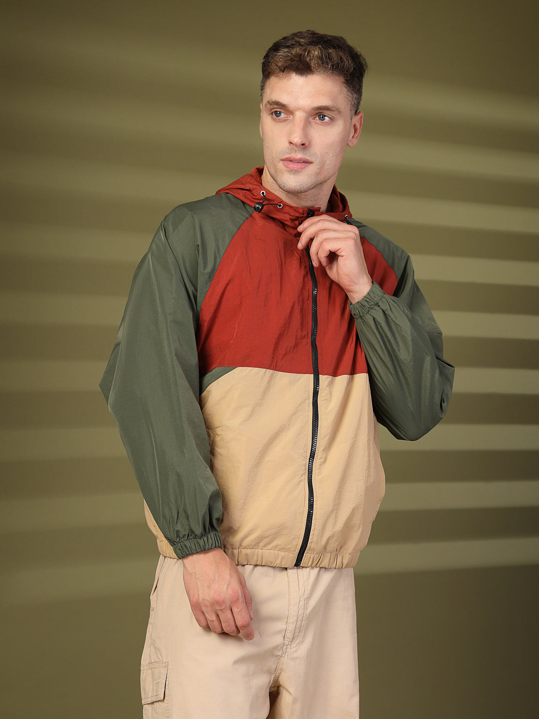 Men’s Lightweight UPF 50+ Sun Protection Summer Jacket Rust Beige Olive