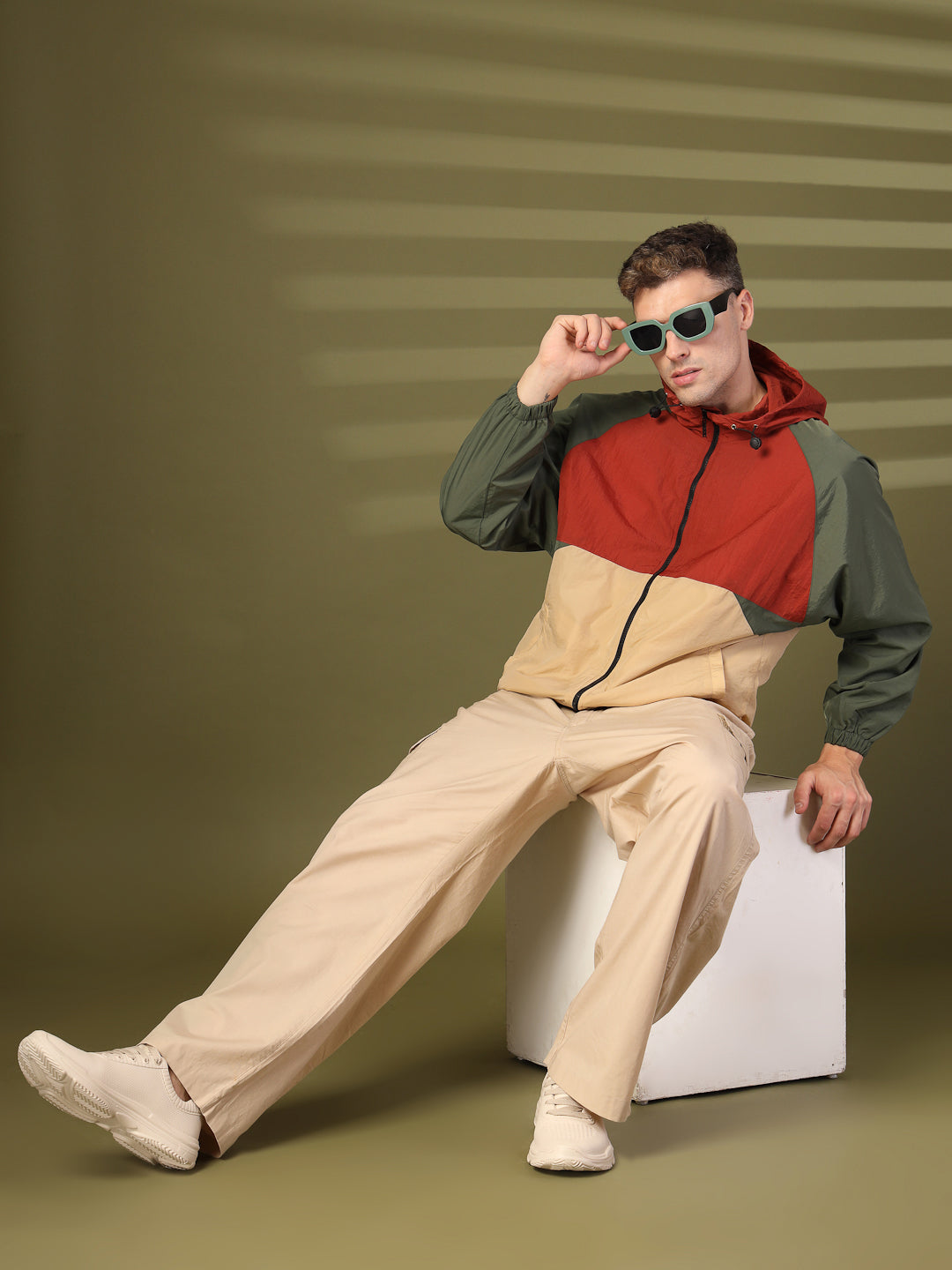 Men’s Lightweight UPF 50+ Sun Protection Summer Jacket Rust Beige Olive