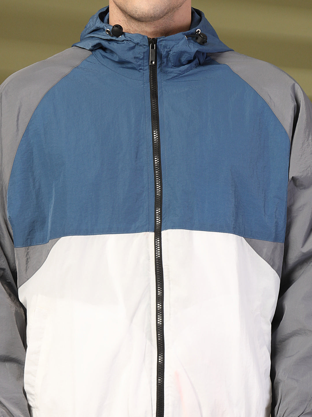 Men’s Lightweight UPF 50+ Sun Protection Summer Jacket Blue White Grey