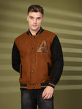 Men's Winter Wear Varsity Jacket With Ribbed Cuffs