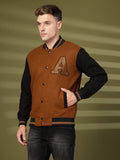 Men's Winter Wear Varsity Jacket With Ribbed Cuffs