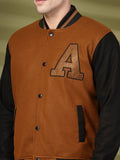 Men's Winter Wear Varsity Jacket With Ribbed Cuffs