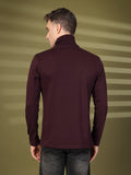 Men Violet Winter Wear Regular Fit Turtle Neck T Shirt | CHKOKKO