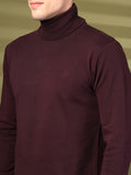 Men Violet Winter Wear Regular Fit Turtle Neck T Shirt | CHKOKKO