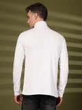 Men White Winter Wear Regular Fit Turtle Neck T Shirt | CHKOKKO