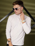 Men White Winter Wear Regular Fit Turtle Neck T Shirt | CHKOKKO