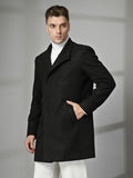 Chkokko Men Long Coat Double Breasted 5 Button