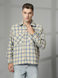 Men Winter Wear Check Shacket | CHKOKKO