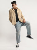 Men Winter Wear Solid Corduroy Casual Shacket