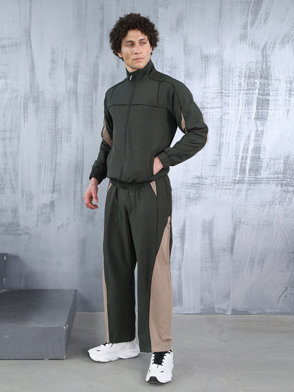 Men’s Olive Mouse Colorblock Track Suit