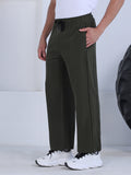 Men’s Sports Track Pants with Side Stripes Olive