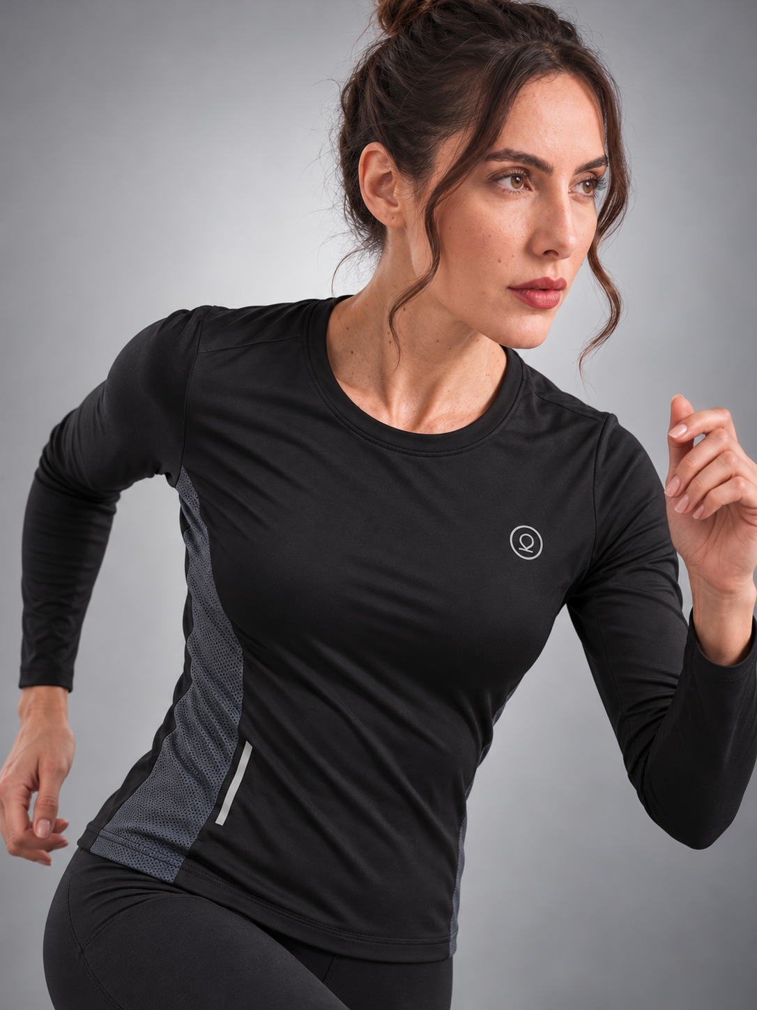 Women's Full Sleeves Gym Sports T-Shirt Black