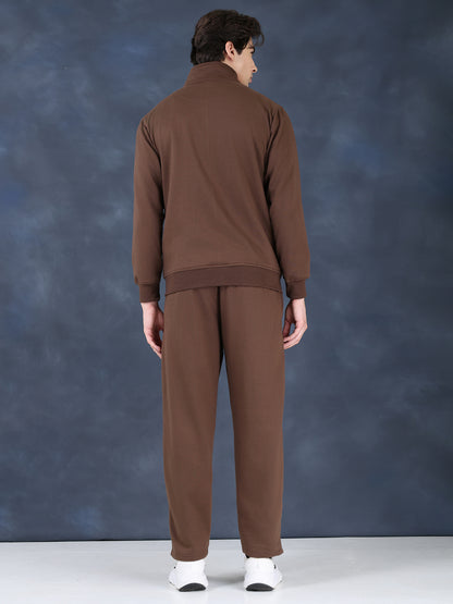 Men Brown White Winter Tracksuit | CHKOKKO