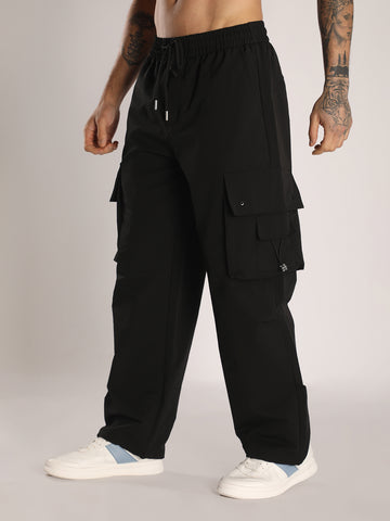 Men’s Premium Black Sports Track Pants with Side Pockets