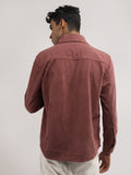 Men Winter Wear Solid Corduroy Casual Shacket