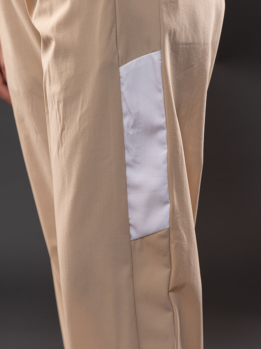 Women Beige White Gym Training Sports Trackpant