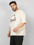 Men Plus Size Printed Oversized Half Sleeves T-Shirt