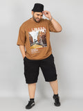 Men Plus Size Printed Oversized Half Sleeves T-Shirt