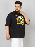 Men Plus Size Printed Oversized Half Sleeves T-Shirt