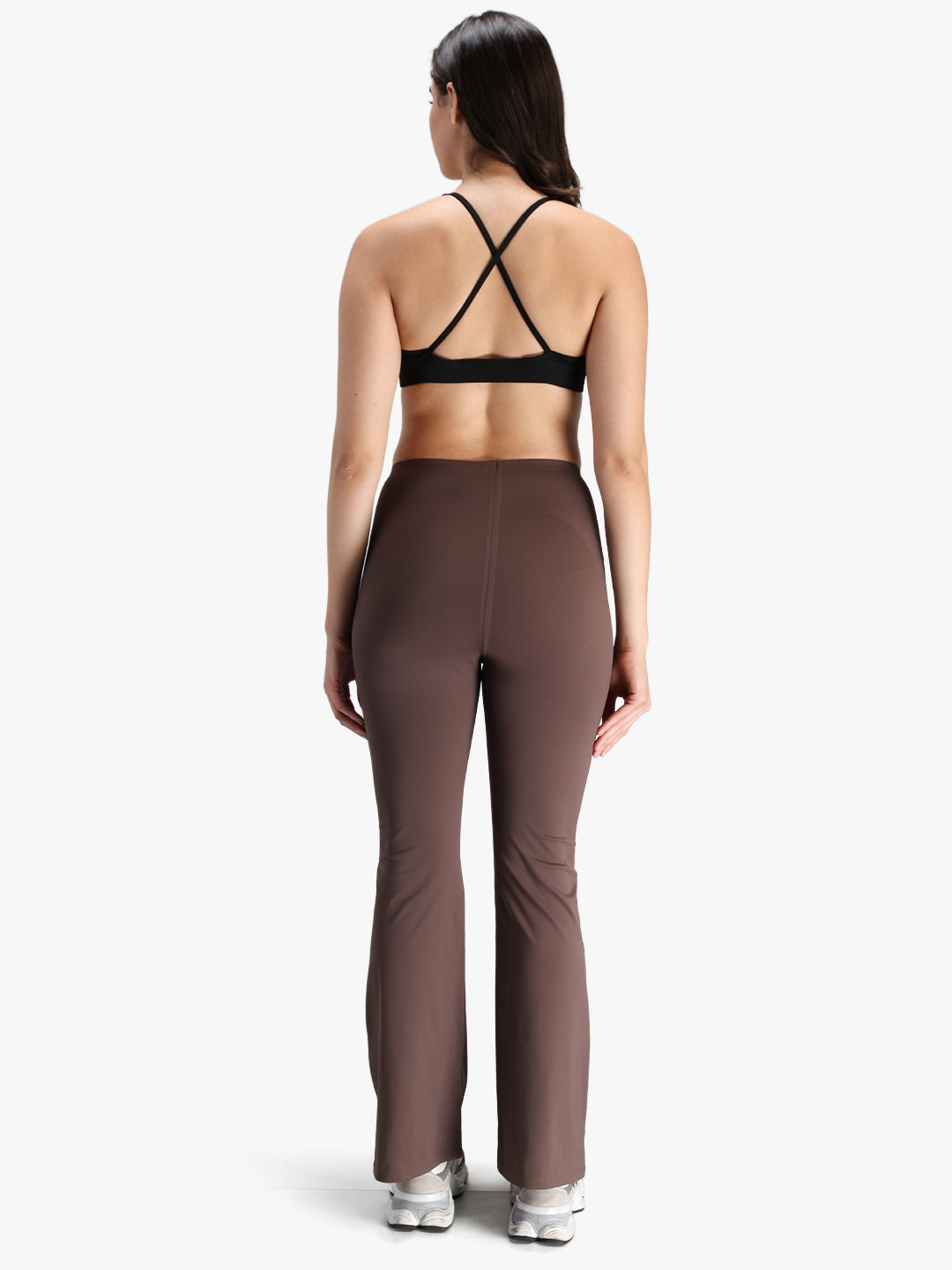 Women Seamless Power Flared Pants Brown