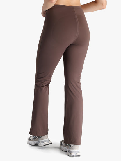 Women Seamless Power Flared Pants Brown