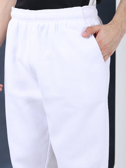 Men White Black Full Zipper Winter Tracksuit