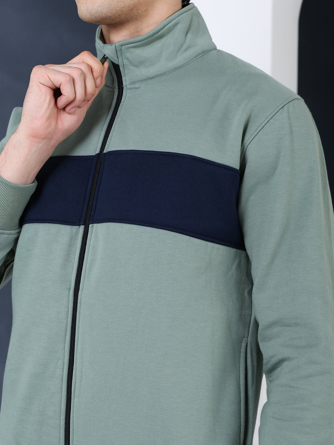 Green Black Heavy Fleece Winter Tracksuit Men