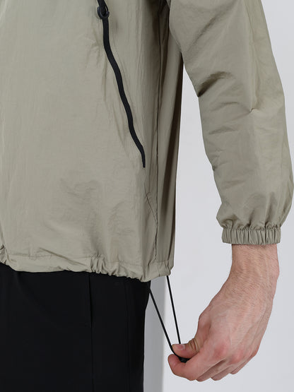 Men’s Green Lightweight Hooded Windcheater Jacket