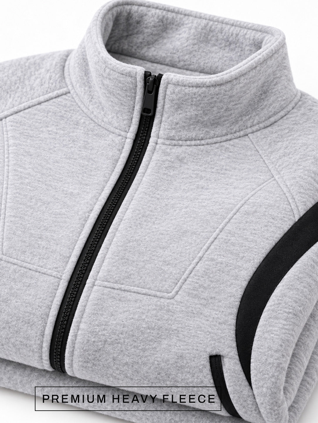 Grey Black Heavy Fleece Winter Tracksuit Men