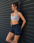Women's Double Layered Sports Running Shorts Navy