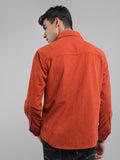 Men Winter Wear Solid Corduroy Casual Shacket