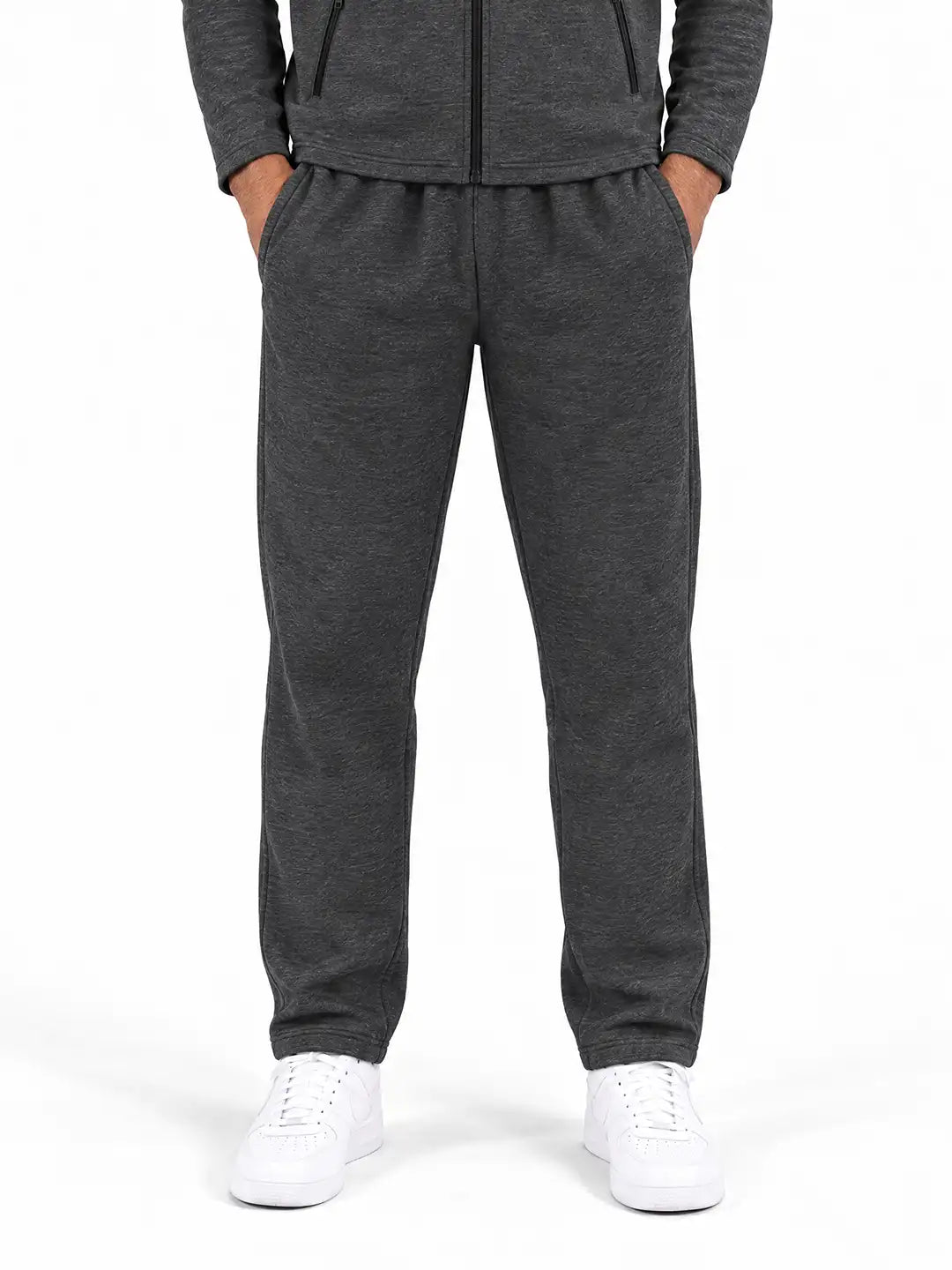 Anthra Black Heavy Fleece Winter Tracksuit Men