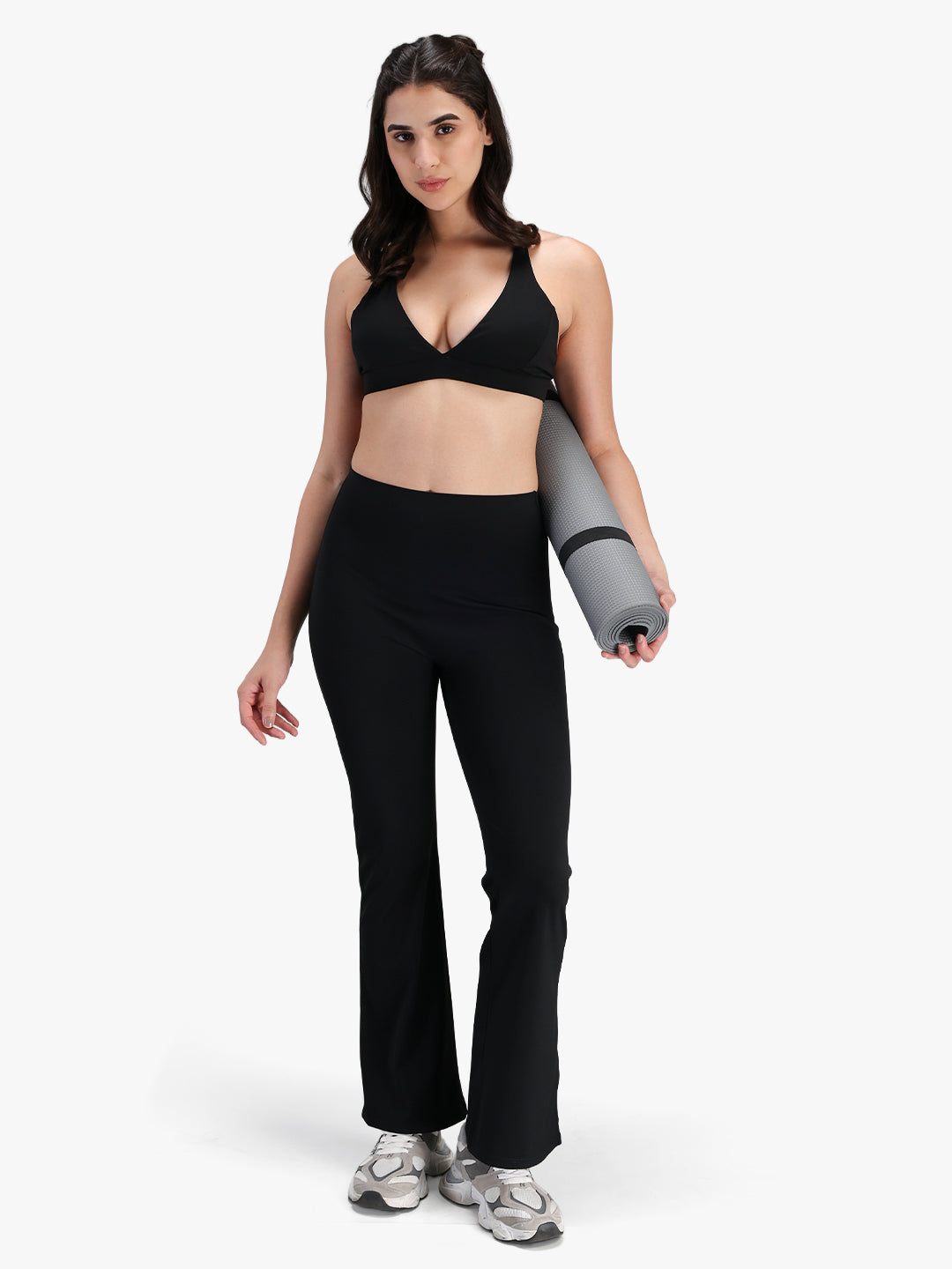 Women Seamless Power Flared Pants Black
