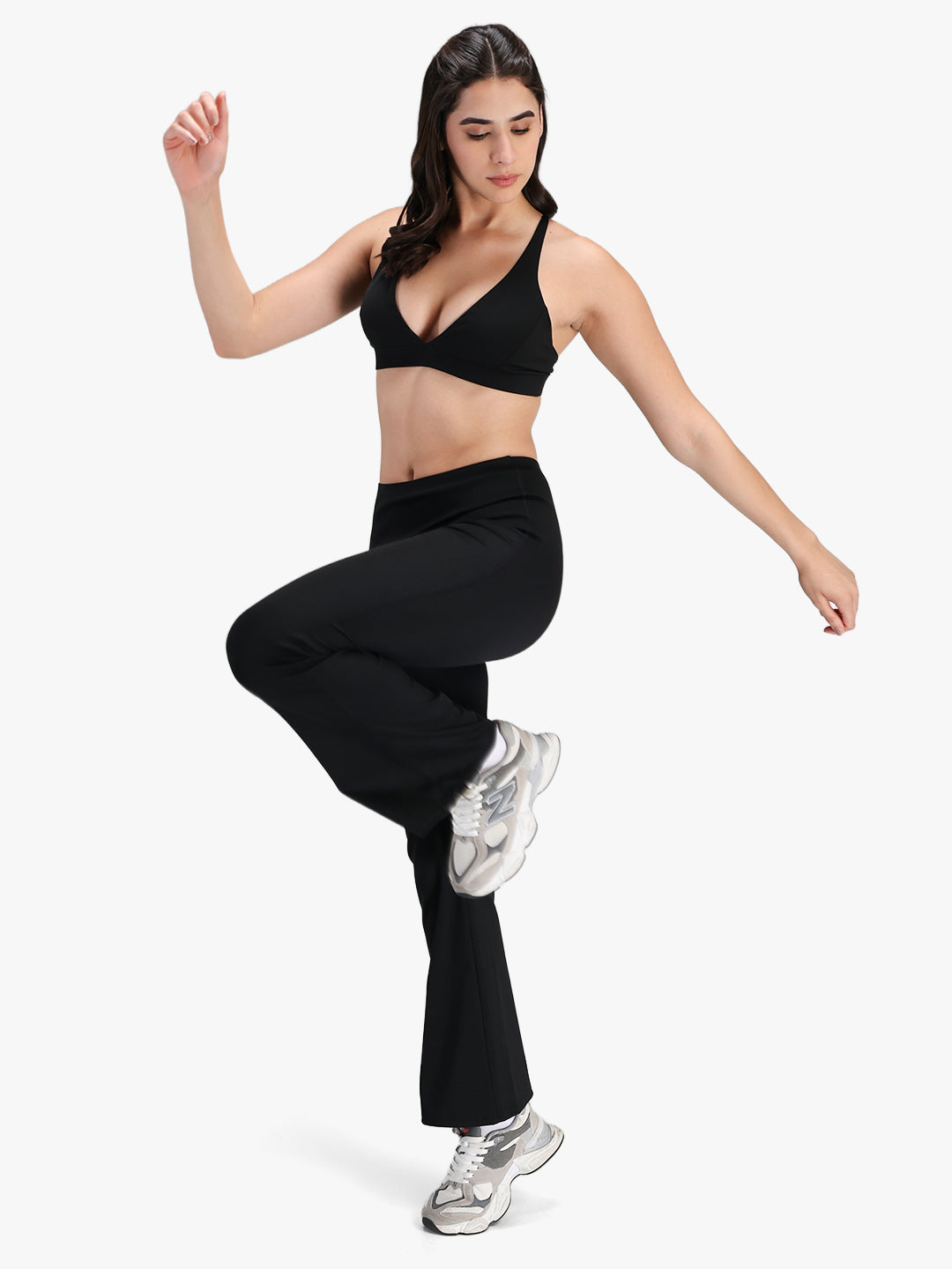 Women Seamless Power Flared Pants Black