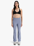 Women Seamless Power Flared Pants Blue