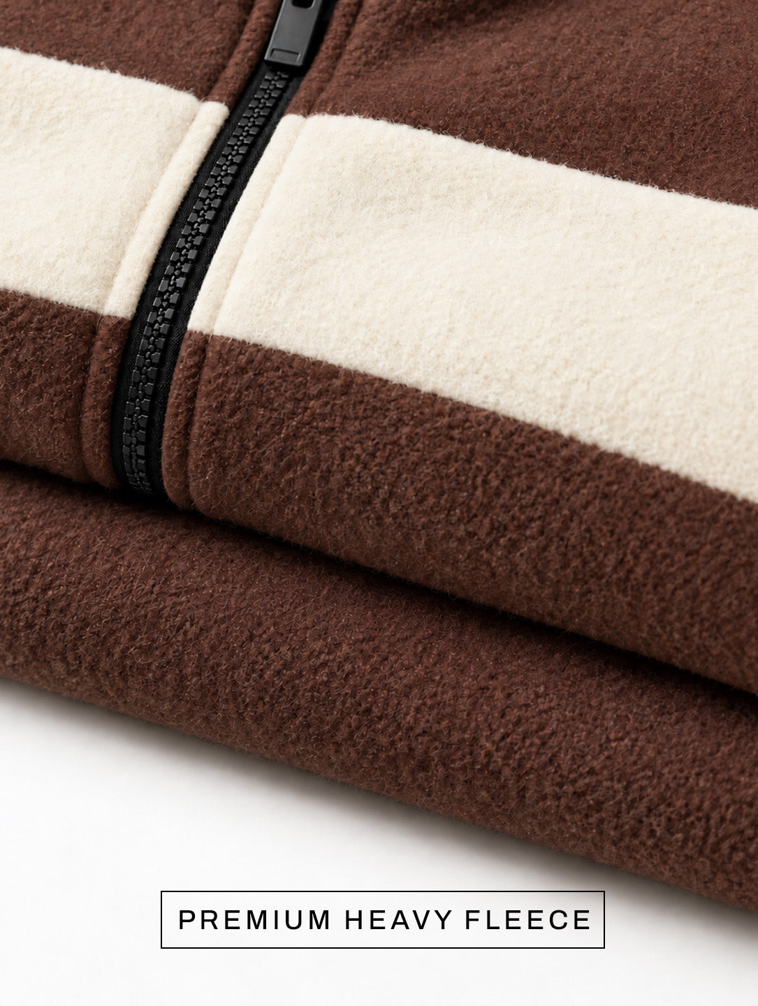 Brown White Heavy Fleece Winter Tracksuit Men