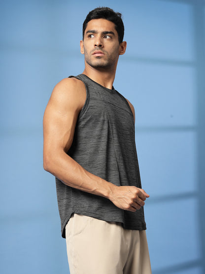 Men Dark Grey Gym Sleeveless Sports Tanktop