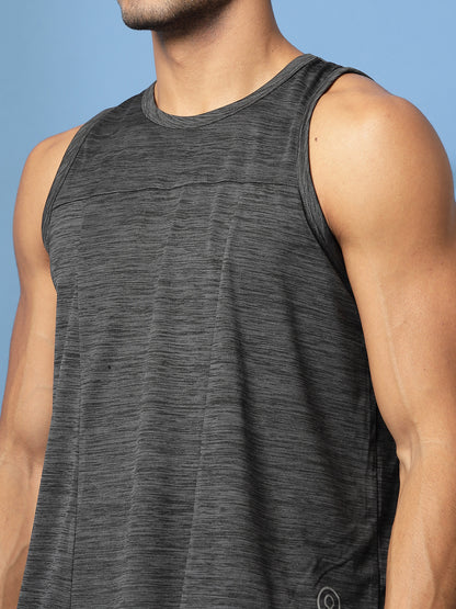 Men Dark Grey Gym Sleeveless Sports Tanktop