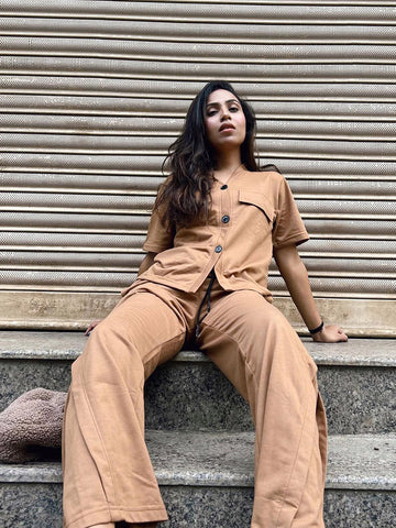 Women's Camel Co-Ord Set | CHKOKKO