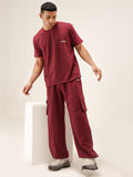 Men's Earth Red Baggy Co-Ord Set