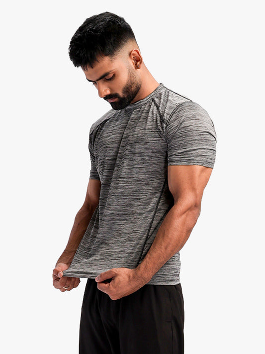 Men's Half Sleeves Gym Sports T-Shirt Grey