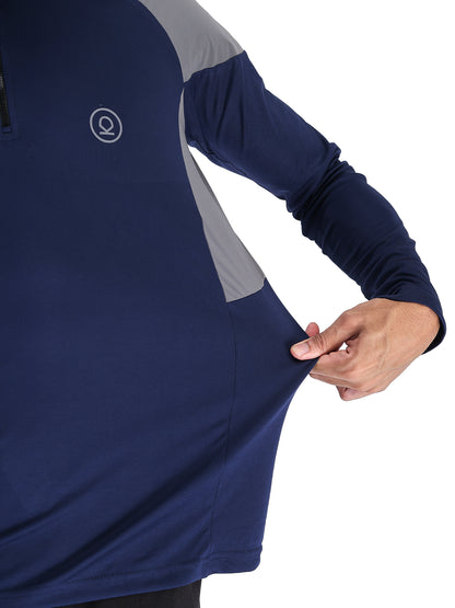 Men’s Full Sleeve Half Zip Sports T-Shirt
